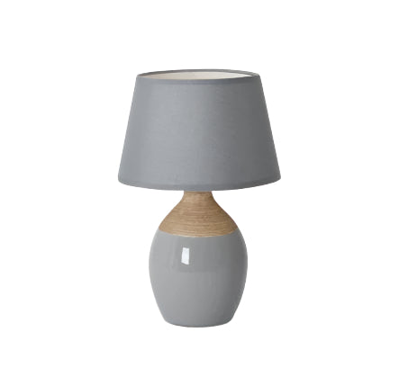 Lampada da tavolo in ceramica Talia – Lampada grigio-beige con attacco E14, alta 31 cm – Illuminazione d'atmosfera per soggiorno o ufficio