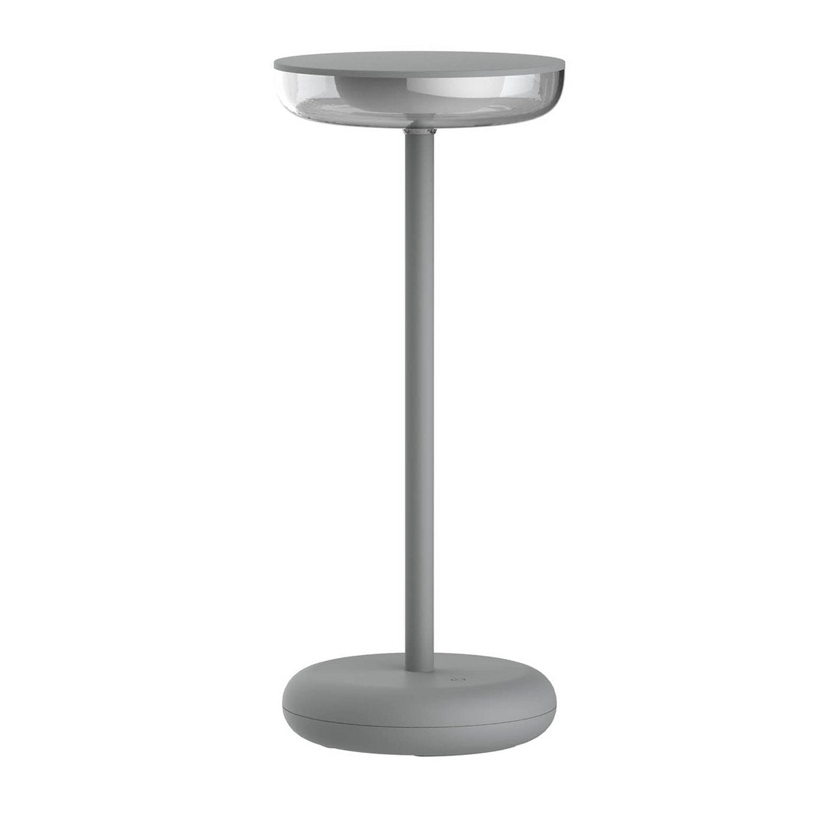 Dimbare LED tafellamp op batterij voor buiten in grijs – 26,4 cm hoog, met touch & geheugenfunctie – Näve “Pasi”