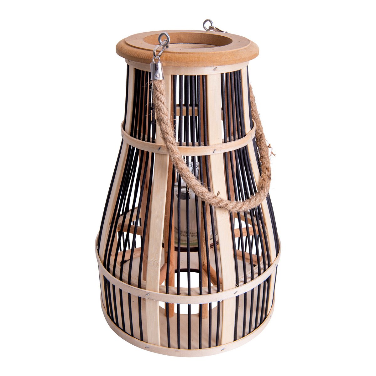 Lanterna solare Korbinian | Lampada a candela LED a energia solare | Rattan | Per giardino e balcone | 35 cm di altezza | Aspetto naturale | Näve Leuchten