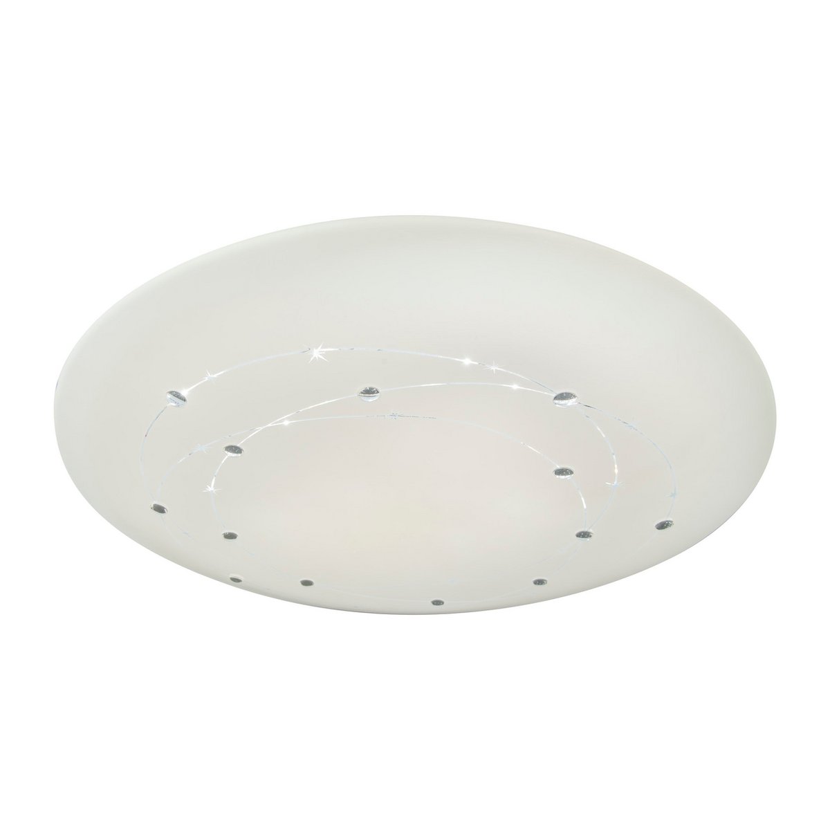 Lampada a soffitto LED Lisbona 60 cm bianca con effetto cristallo – illuminazione moderna ed energeticamente efficiente per soggiorno, ufficio e corridoio