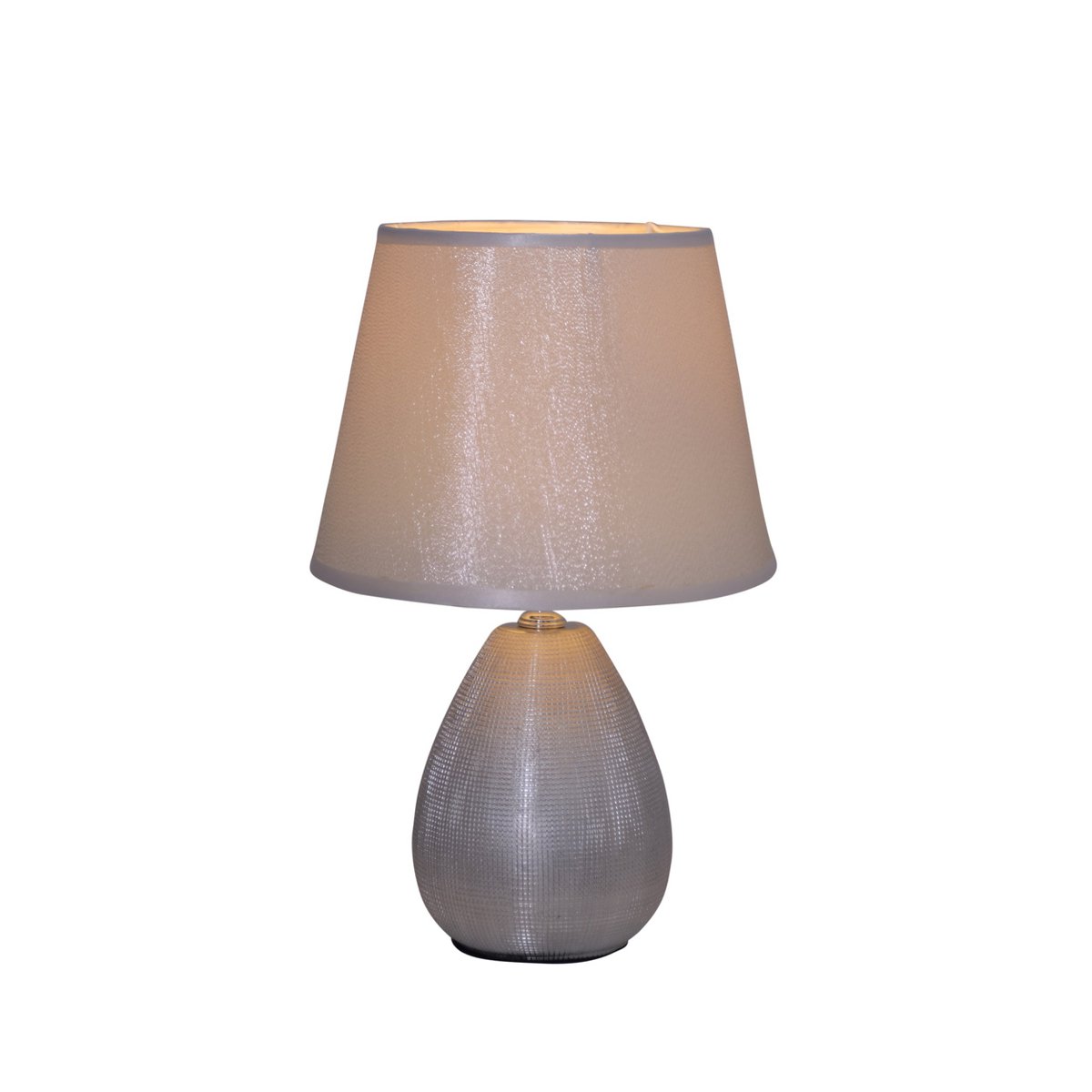 Simply Ceramics lampada da tavolo argento | Lampada da tavolo in ceramica alta 31 cm | Attacco E14 per soggiorno, sala da pranzo e ufficio