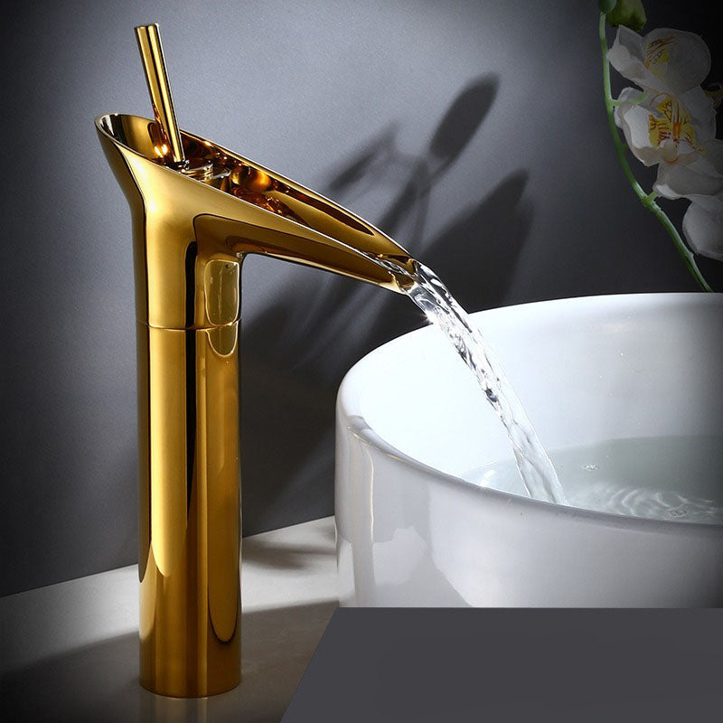 Antieke Messing Wasserfall Badkamerkraan met Enkelhandgreep en Warm/Koud Water