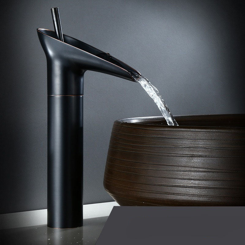 Antieke Messing Wasserfall Badkamerkraan met Enkelhandgreep en Warm/Koud Water