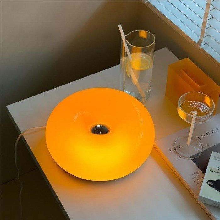 Donut Wandlamp en Tafellamp van Dimbaar Glas en Metaal – Moderne Muurlamp voor Binnengebruik