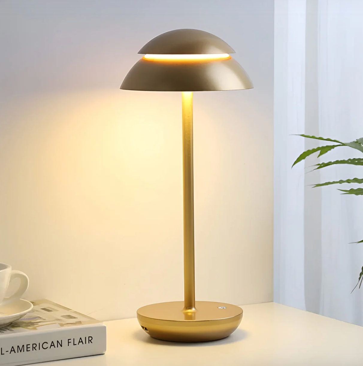 Dimbare Draadloze LED Tafellamp met Oplaadbare Batterij – Modern Paddenstoelvorm voor Woonkamer en Slaapkamer