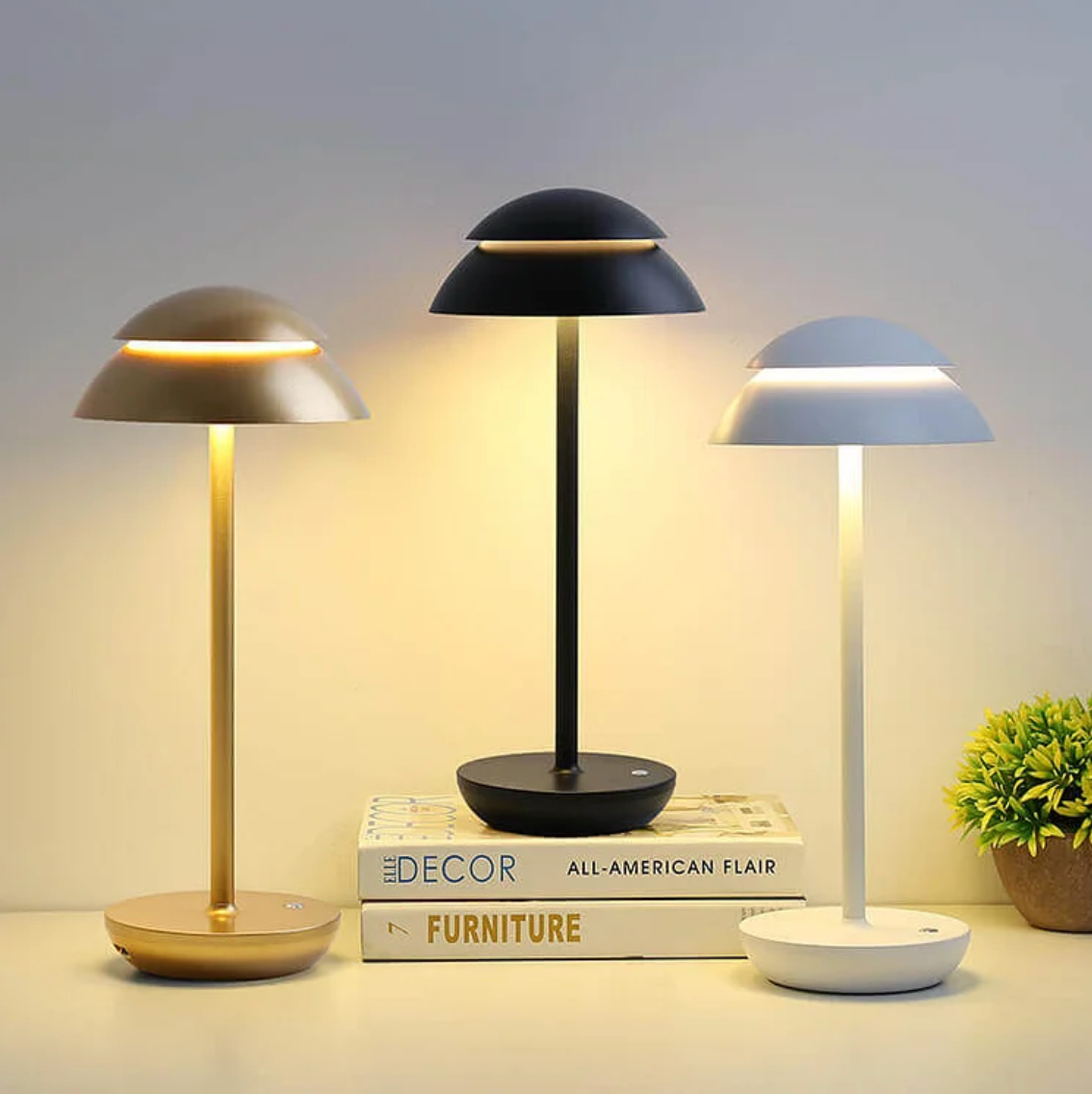 Dimbare Draadloze LED Tafellamp met Oplaadbare Batterij – Modern Paddenstoelvorm voor Woonkamer en Slaapkamer