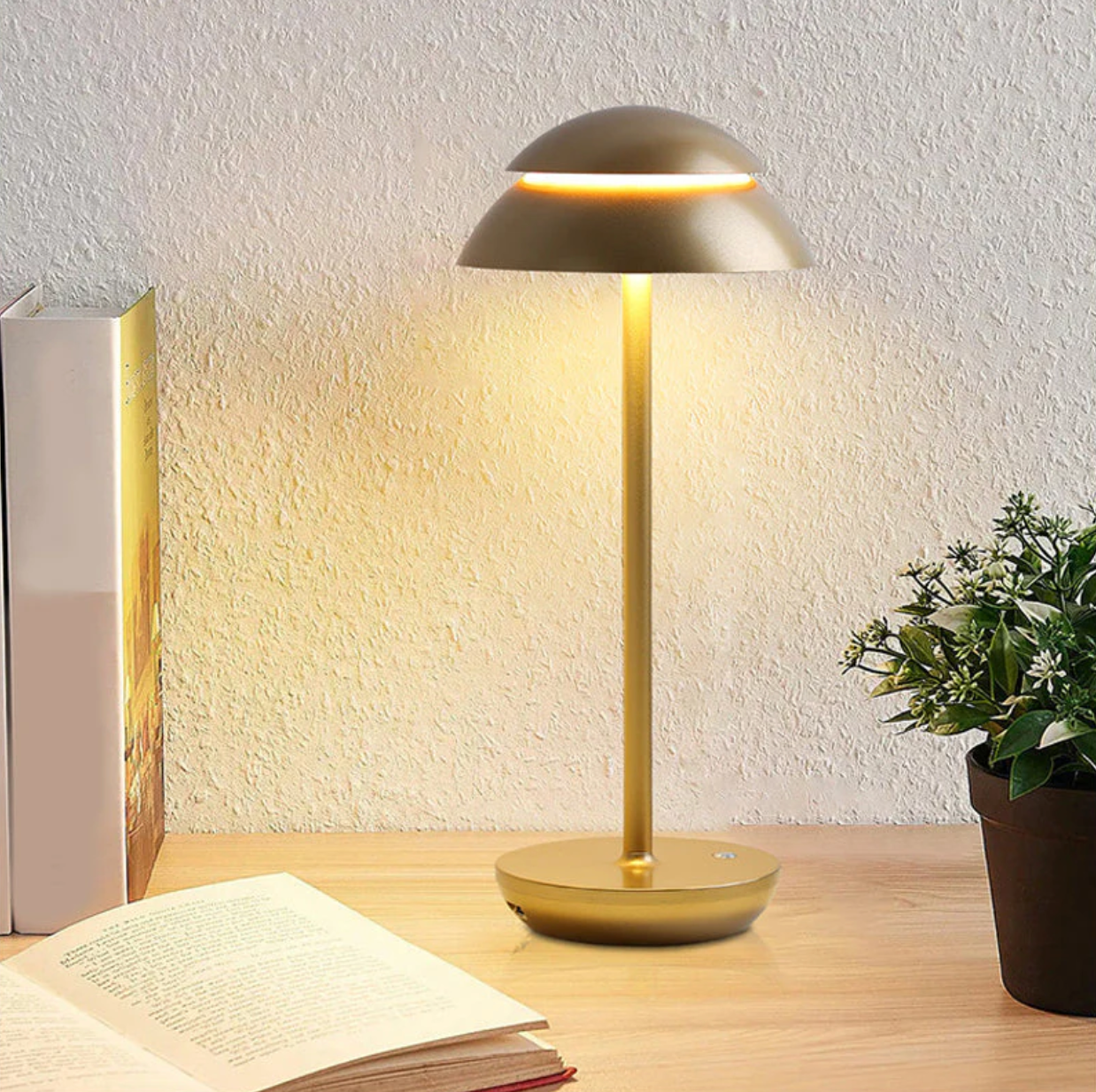 Dimbare Draadloze LED Tafellamp met Oplaadbare Batterij – Modern Paddenstoelvorm voor Woonkamer en Slaapkamer