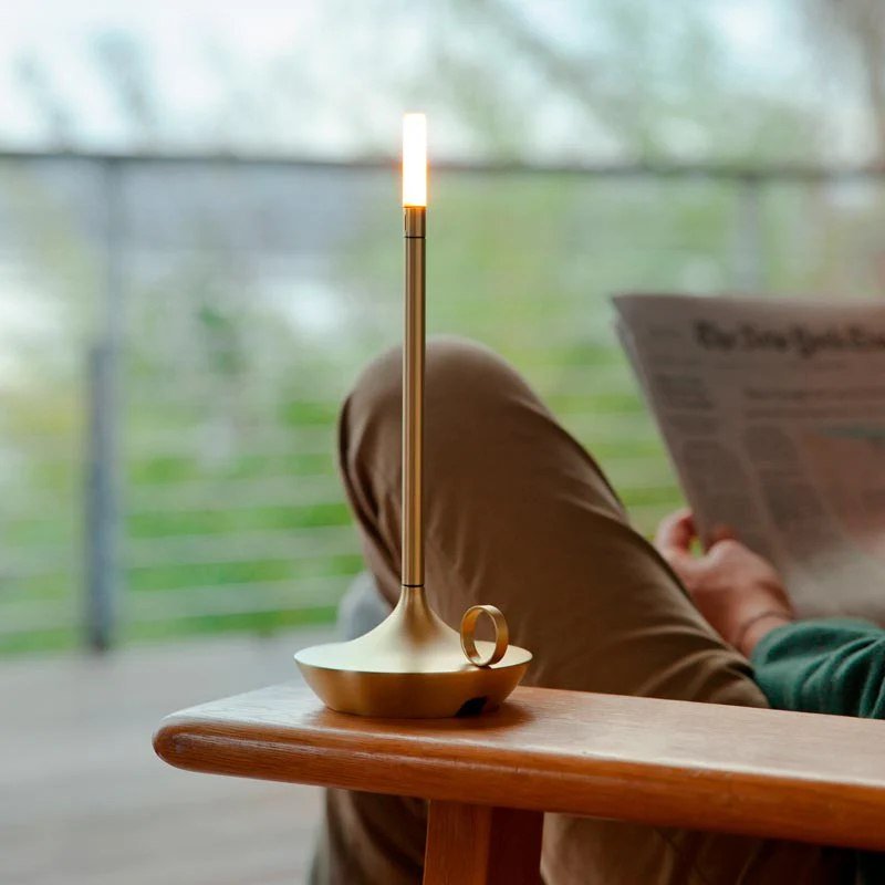 Lanterna Candela Dimmerabile in Alluminio – 23 cm di Altezza, Luce Calda con USB Ricaricabile e 3 Modalità di Dimmerazione