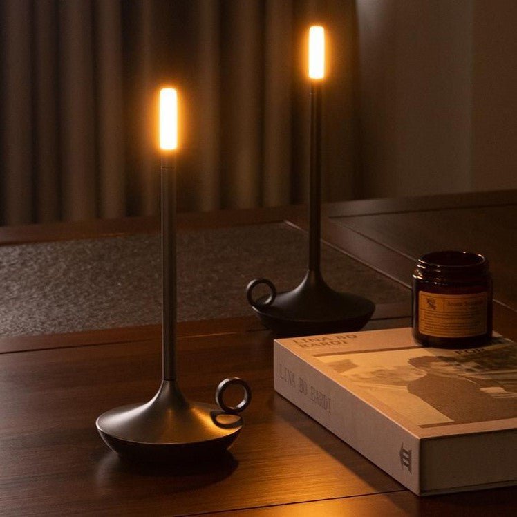 Lanterna Candela Dimmerabile in Alluminio – 23 cm di Altezza, Luce Calda con USB Ricaricabile e 3 Modalità di Dimmerazione