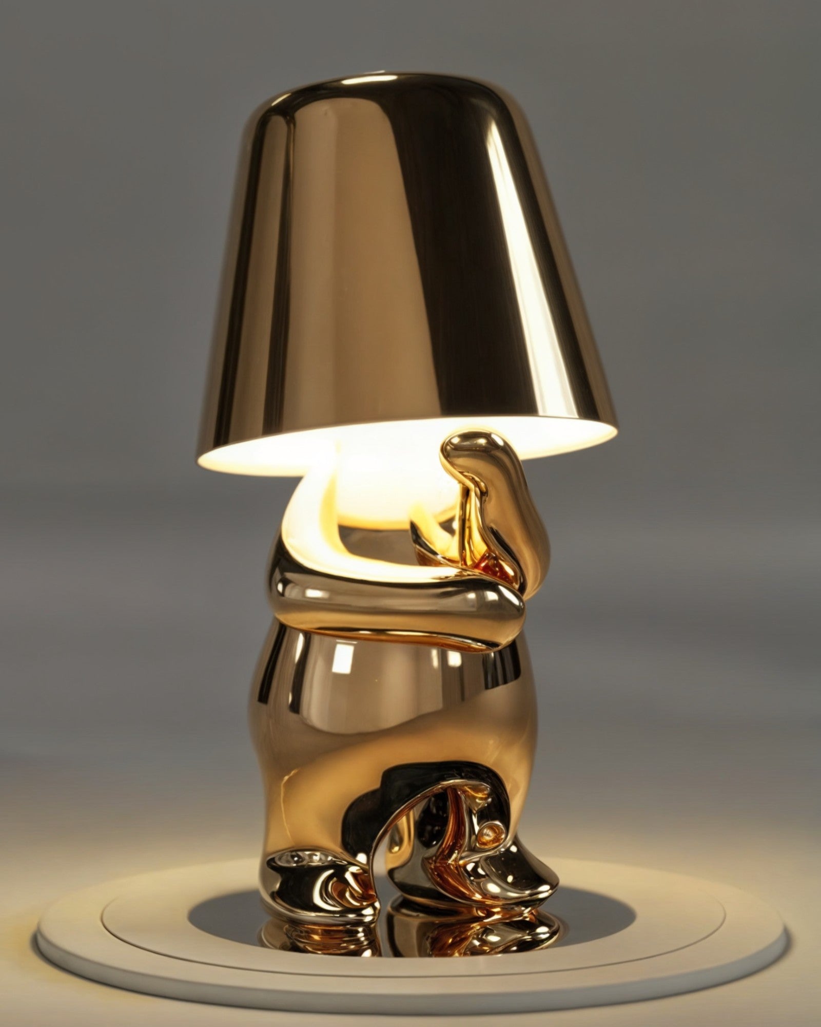 Dimbare USB Oplaadbare Tafellamp – Elegante Gouden Afwerking