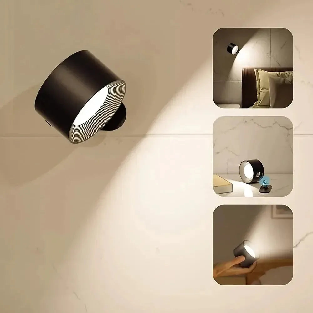 Lampada da parete dimmerabile wireless con rotazione a 360° – Design elegante in metallo