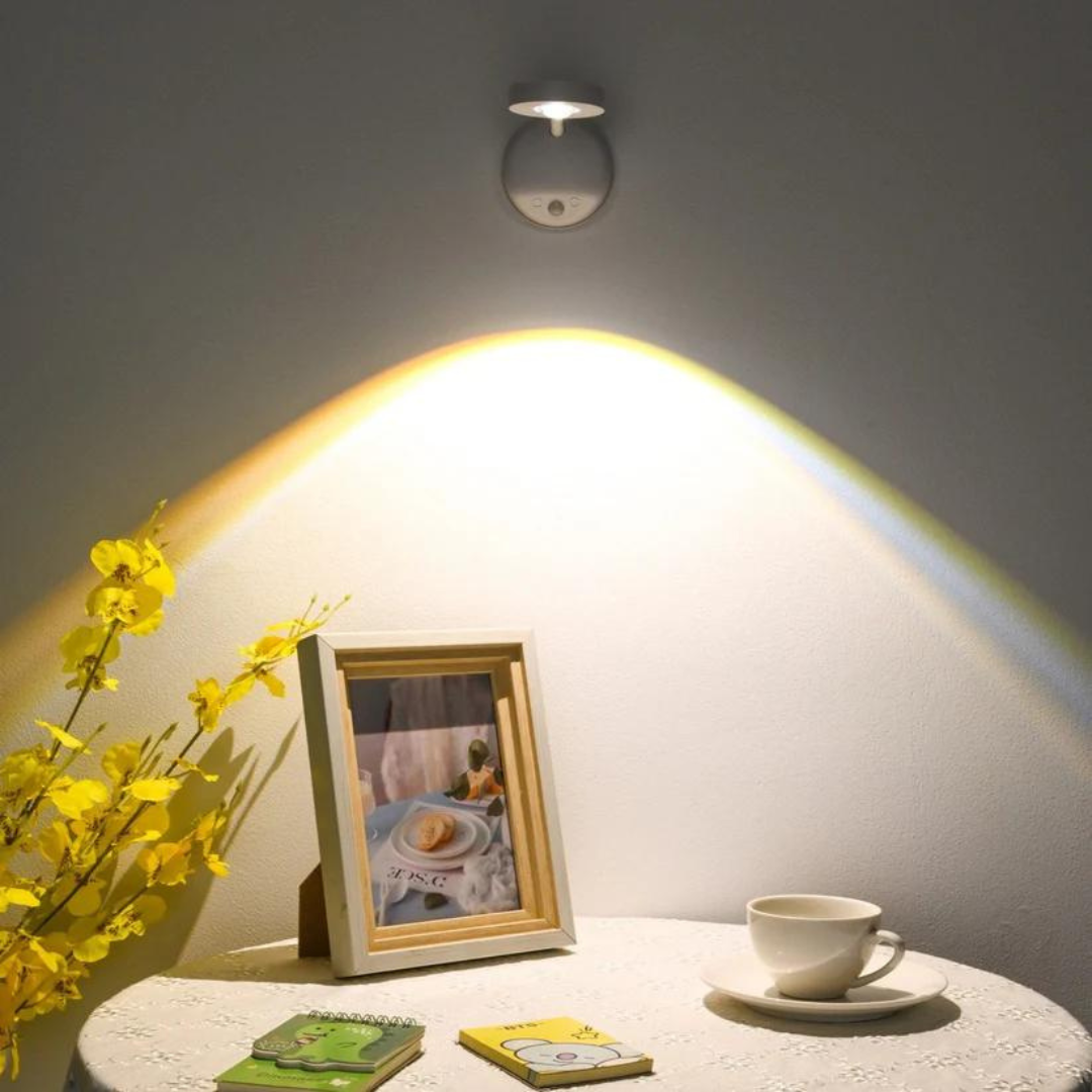 Lampada da parete LED wireless con sensore di movimento e regolazione a 360° – Lampada senza cavo per illuminazione intelligente