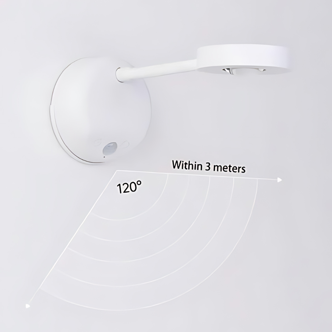 Lampada da parete LED wireless con sensore di movimento e regolazione a 360° – Lampada senza cavo per illuminazione intelligente