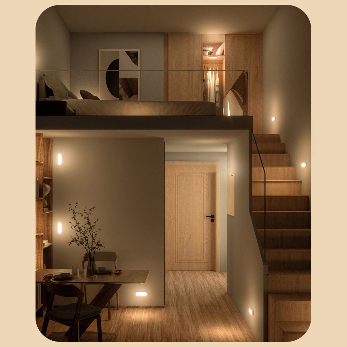 Lampada da parete LED wireless con sensore di movimento e batteria USB ricaricabile
