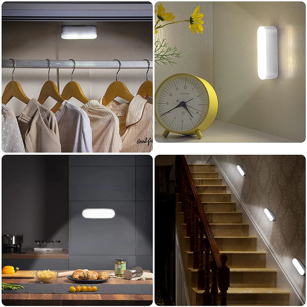 Lampada da parete LED wireless con sensore di movimento e batteria USB ricaricabile