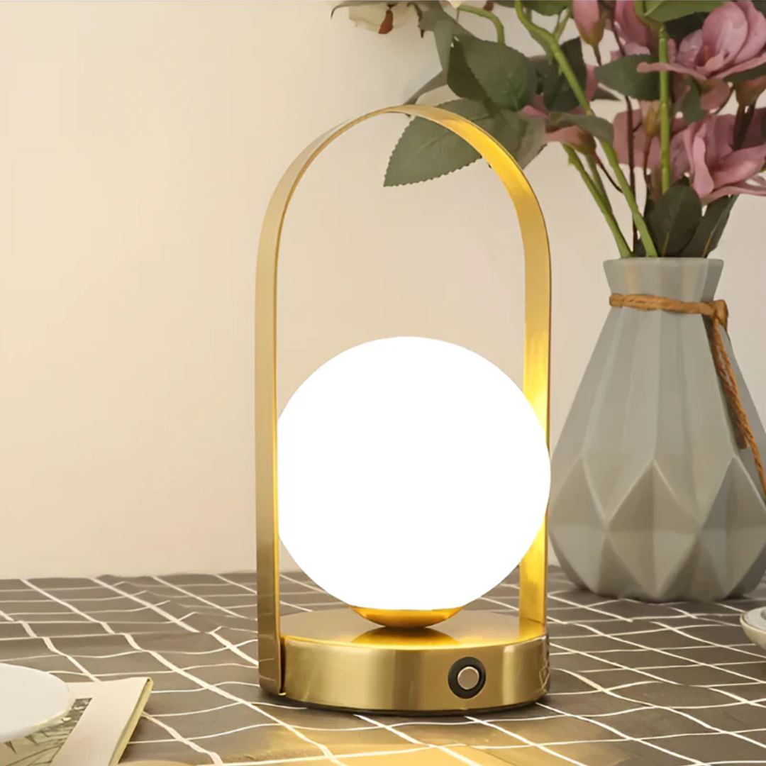 Lampada da tavolo ricaricabile wireless – design moderno in acciaio inox per interno ed esterno come lampada da comodino