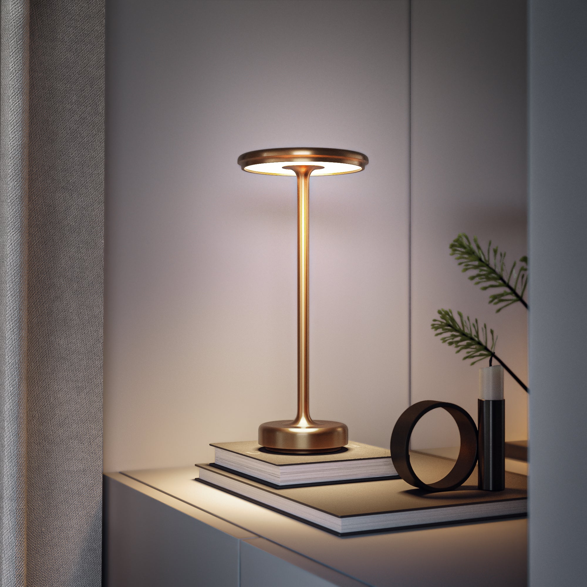 Lampada da tavolo ricaricabile wireless con LED dimmerabile e 3 colori di luce – Lampada multifunzionale per comodino per interno ed esterno