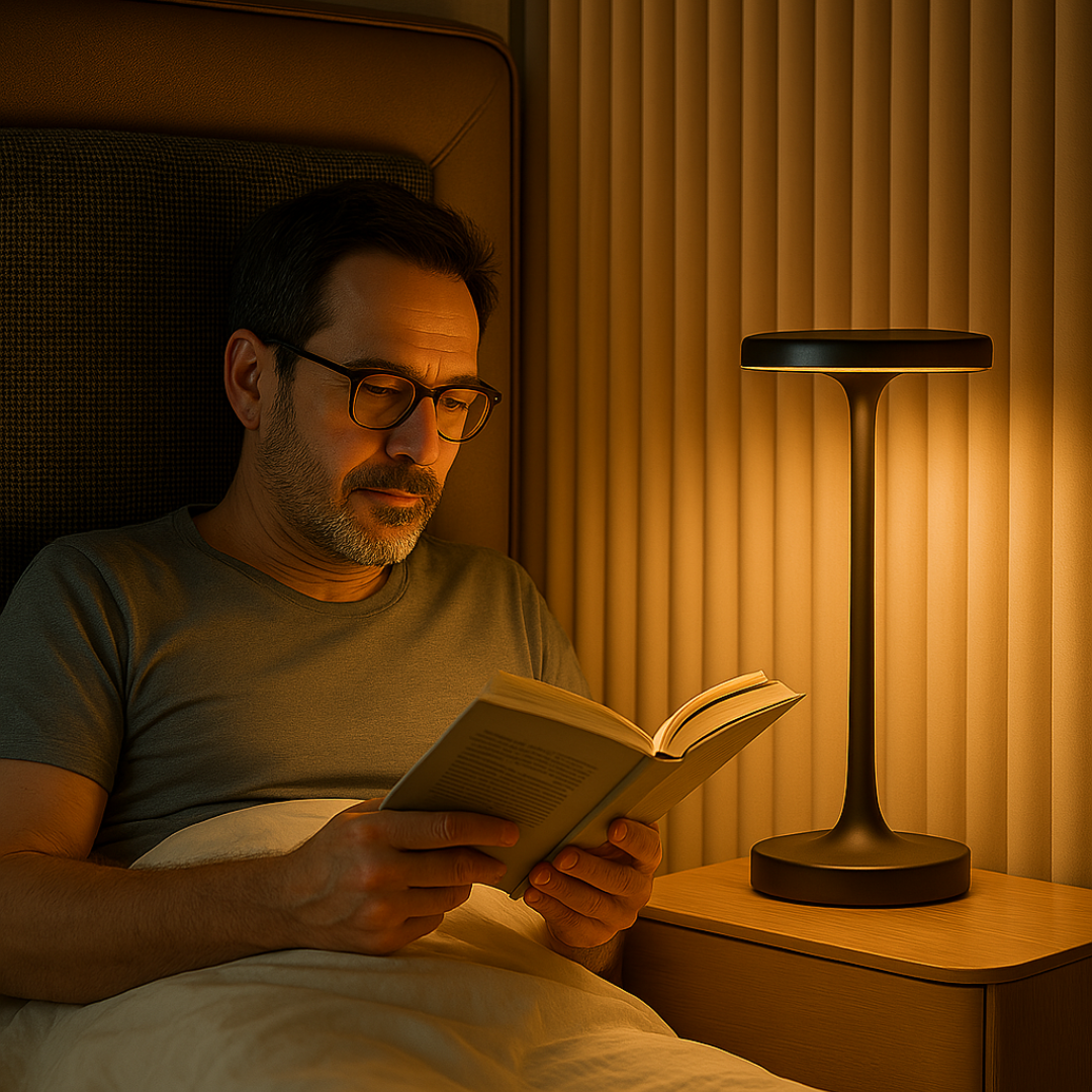 Lampada da tavolo ricaricabile wireless con LED dimmerabile e 3 colori di luce – Lampada multifunzionale per comodino per interno ed esterno