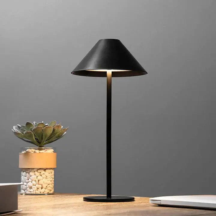 Lampada da tavolo ricaricabile wireless con design minimalista e controllo touch - dimmerabile senza gradazioni, 15x31cm
