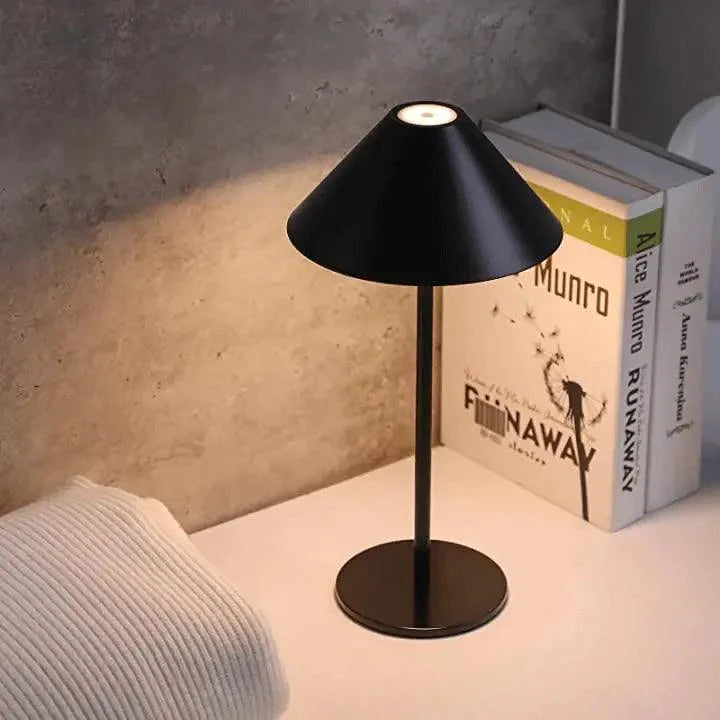 Lampada da tavolo ricaricabile wireless con design minimalista e controllo touch - dimmerabile senza gradazioni, 15x31cm