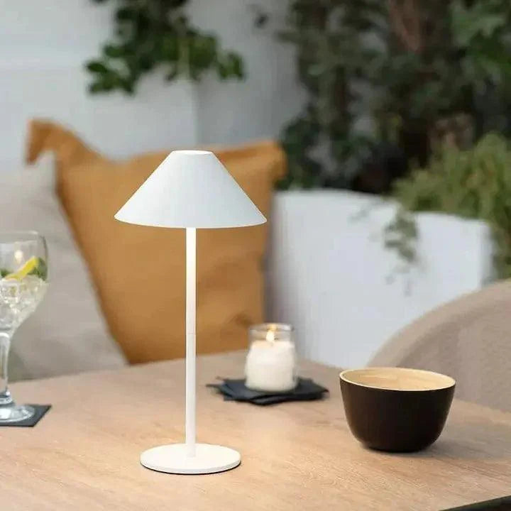 Lampada da tavolo ricaricabile wireless con design minimalista e controllo touch - dimmerabile senza gradazioni, 15x31cm