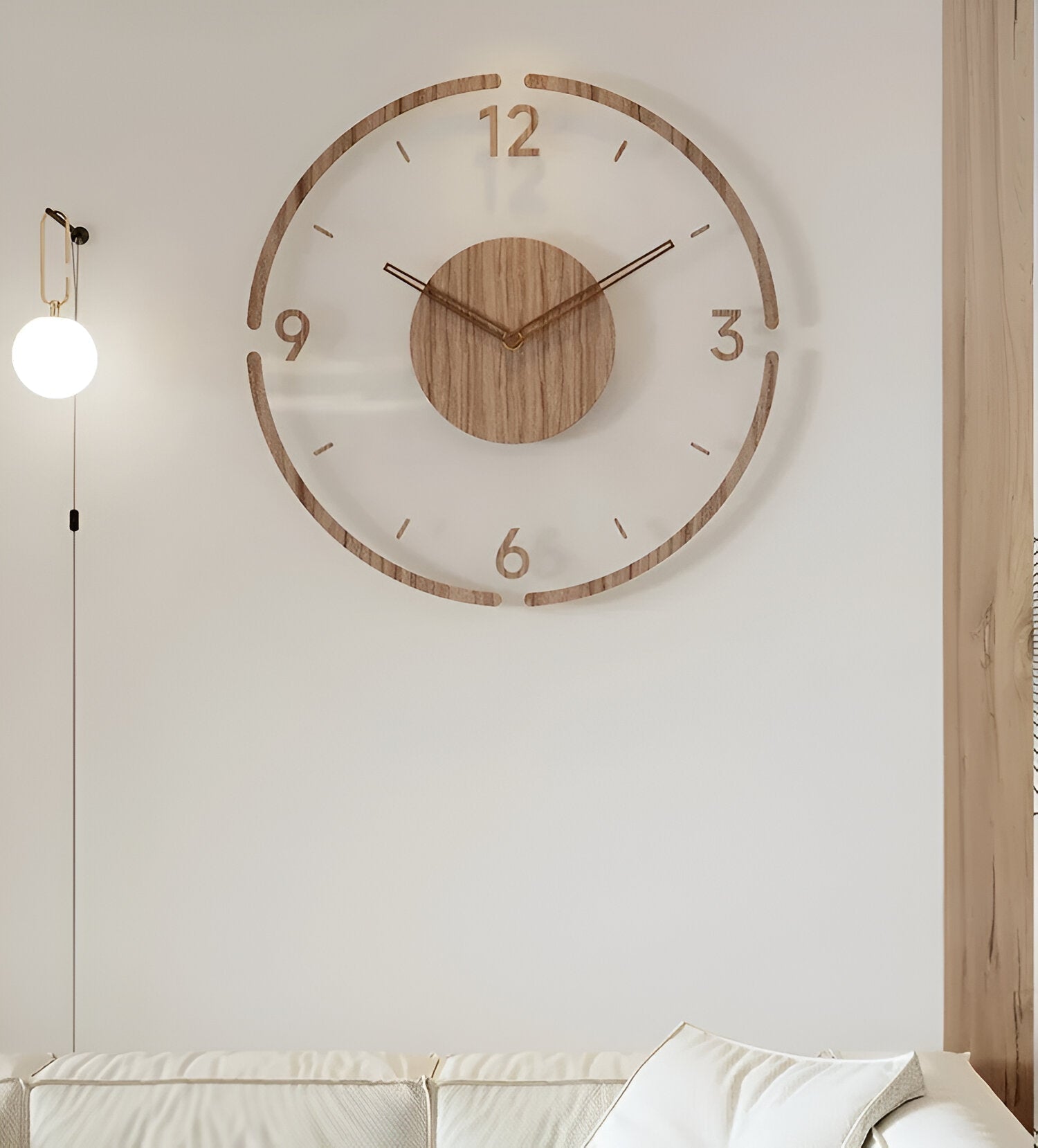 Elegante Orologio da Parete in Legno con Display Digitale - Movimento Silenzioso e Design Moderno per Camera da Letto, Soggiorno o Ufficio