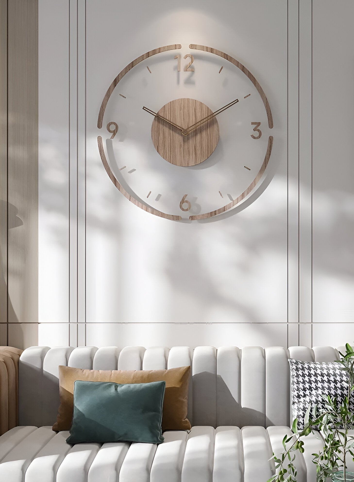 Elegante Orologio da Parete in Legno con Display Digitale - Movimento Silenzioso e Design Moderno per Camera da Letto, Soggiorno o Ufficio