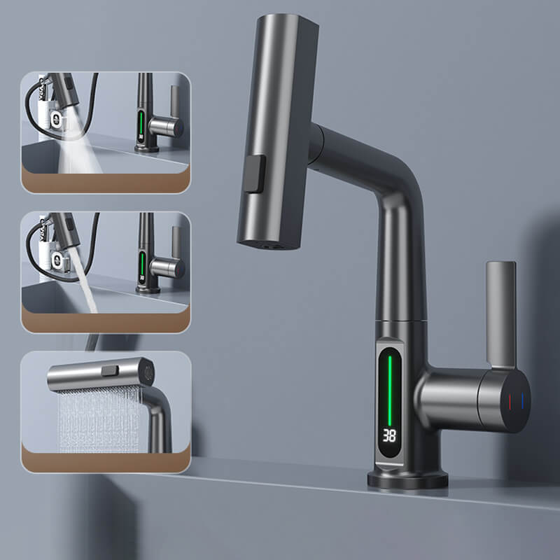 Rubinetto Multifunzionale Cucina & Bagno | Visualizzazione Temperatura & 5 Modalità Spray