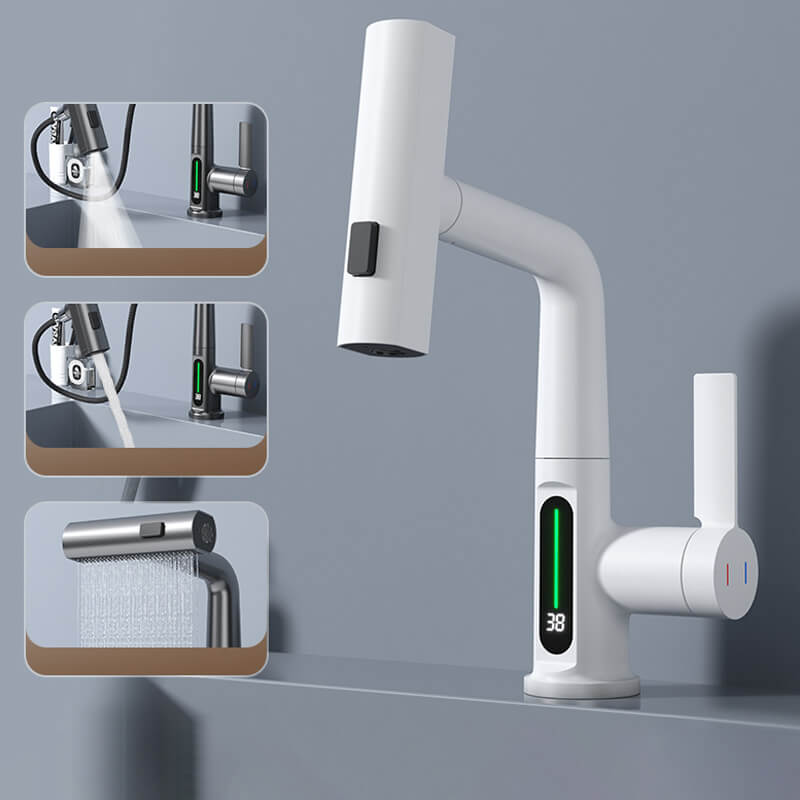 Rubinetto Multifunzionale Cucina & Bagno | Visualizzazione Temperatura & 5 Modalità Spray