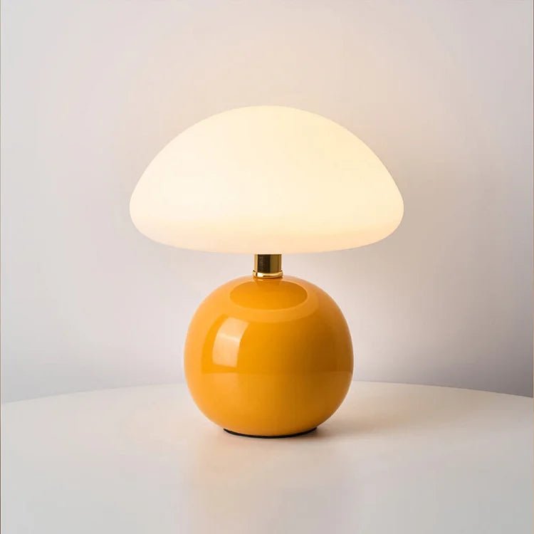Lampada da tavolo color crema francese con illuminazione LED e design a fungo – 3 colori regolabili, Ø20cm x H22cm