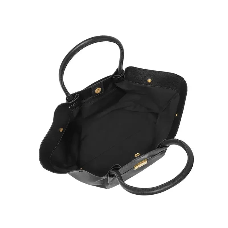 Luxe Oversized Leren Schoudertas Dames met Gouden Sluiting 2