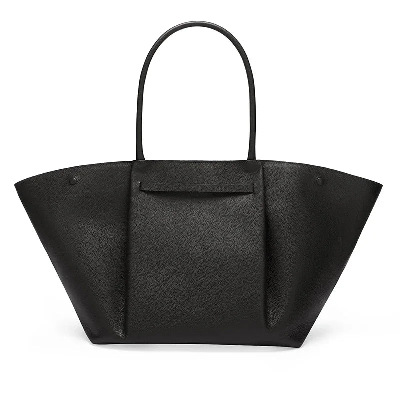Luxe Oversized Leren Schoudertas Dames met Gouden Sluiting 3