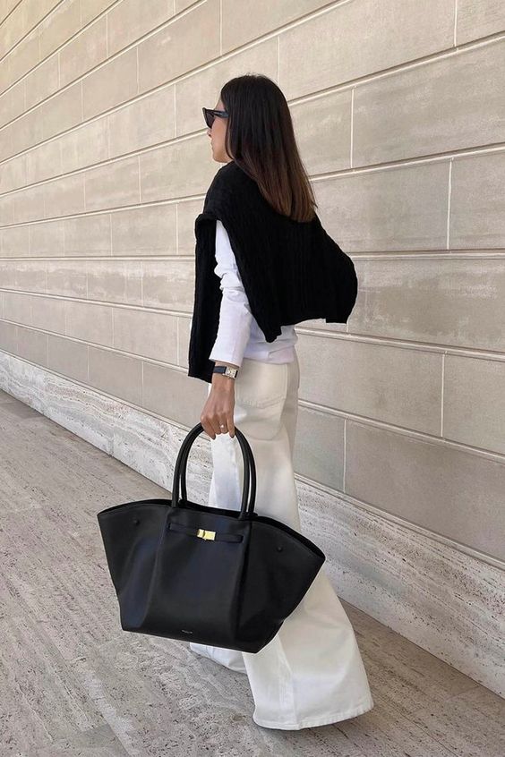 Luxe Oversized Leren Schoudertas Dames met Gouden Sluiting 6