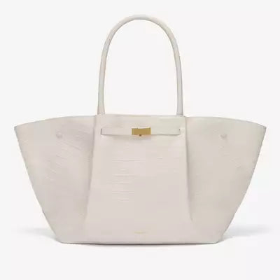 Luxe Oversized Leren Schoudertas Dames met Gouden Sluiting 8