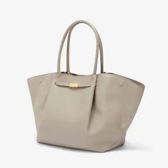 Luxe Oversized Leren Schoudertas Dames met Gouden Sluiting 9