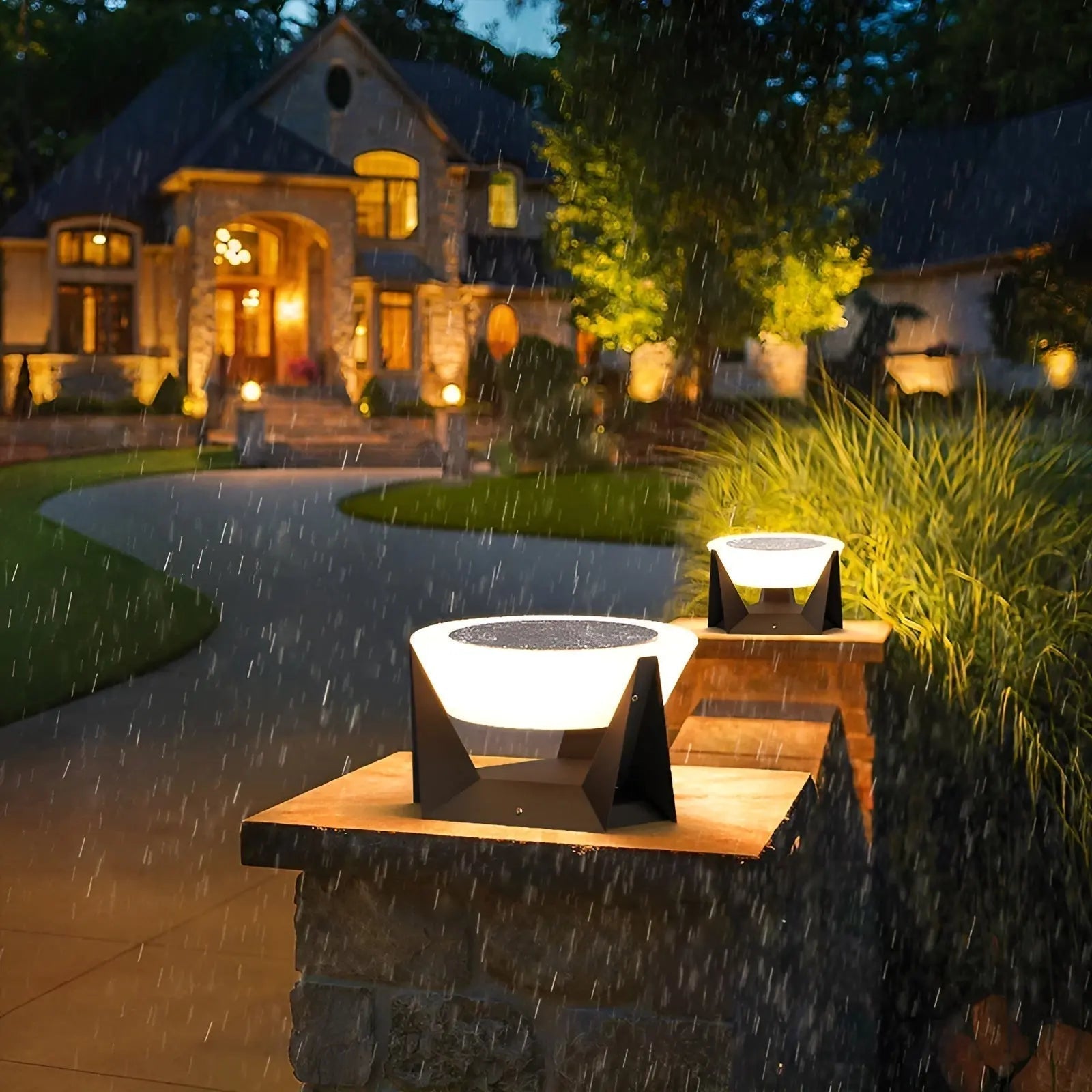 Lampada da giardino solare di lusso in stile giapponese – illuminazione da giardino ecologica con installazione semplice e impermeabilità IP65