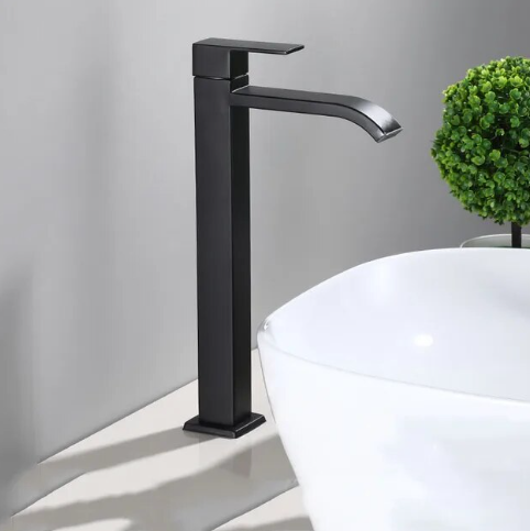 Zwarte Wasbak Kraan met Eenvoudige Installatie – Modern Design van Roestvrij Staal, Koudwater Armatuur