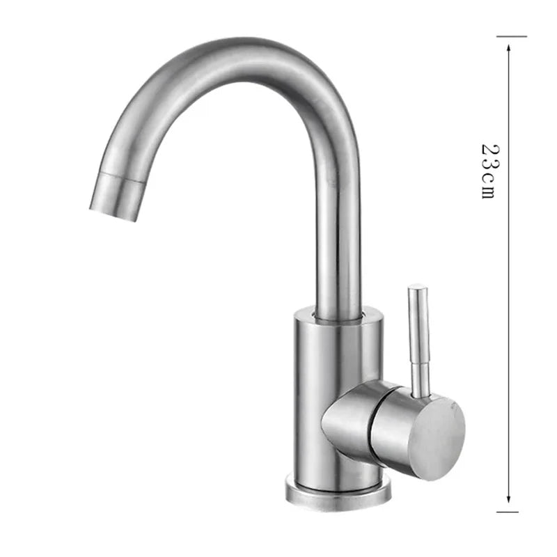 Rubinetto miscelatore per bagno con rotazione a 360° – Acciaio inossidabile, leva singola per acqua calda e fredda
