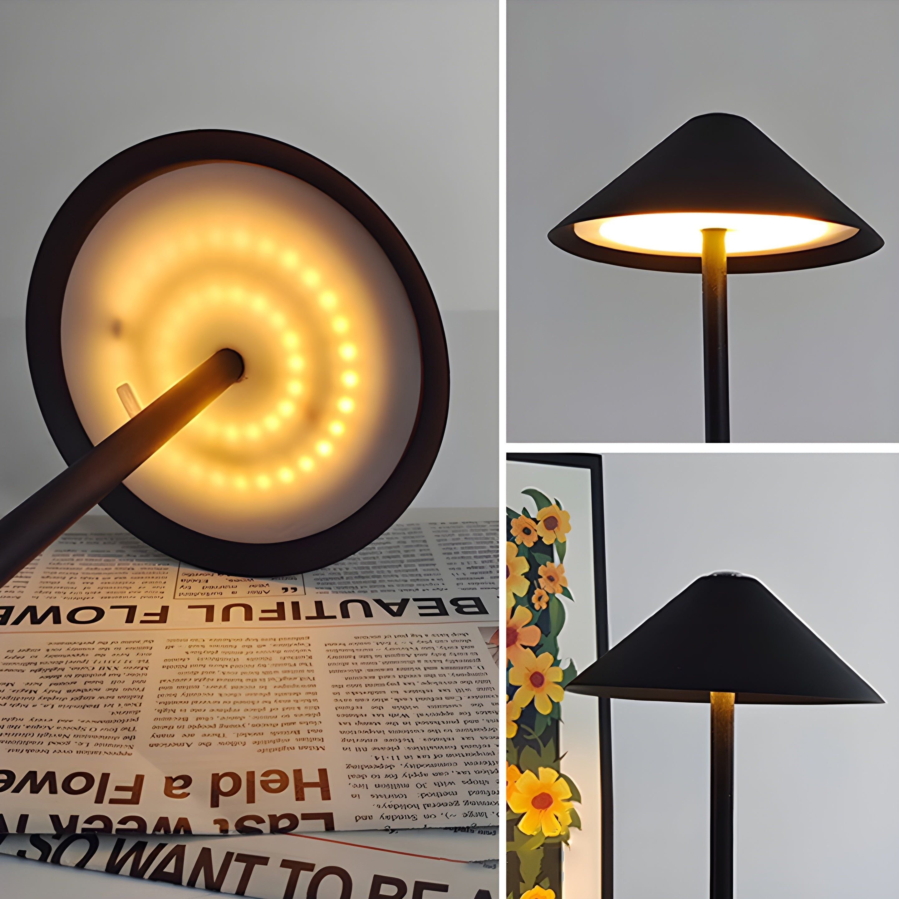 Lampada da tavolo touch dimmerabile minimalista – Luce impermeabile e ricaricabile per interno ed esterno