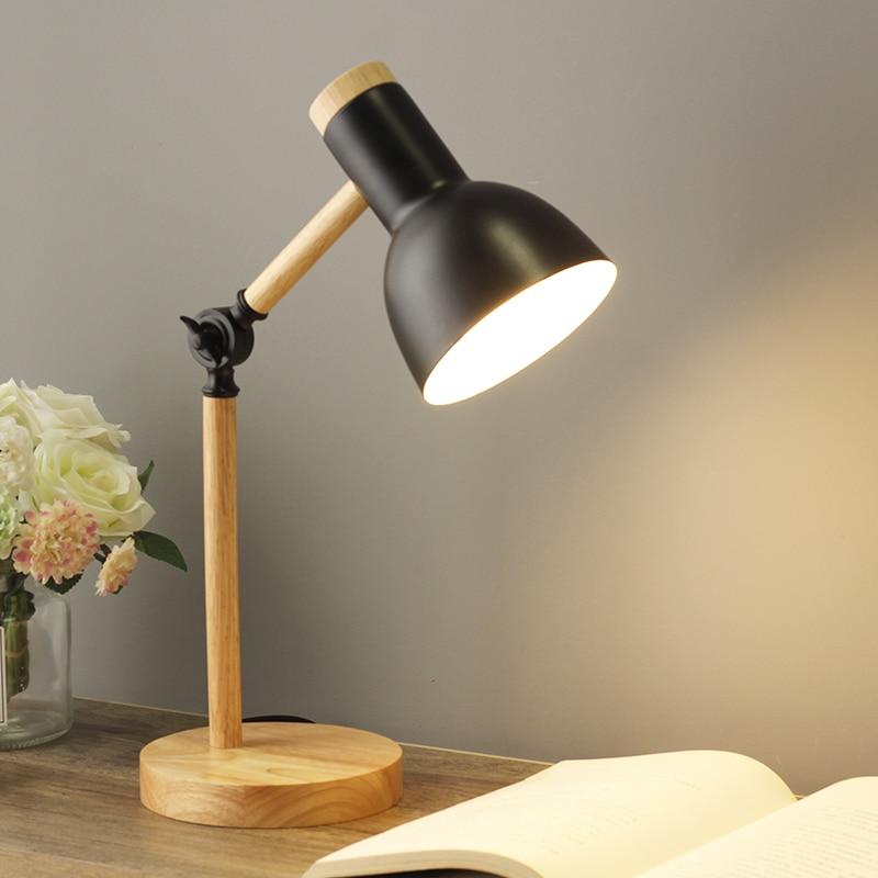 Lampada da tavolo in legno minimalista – Design regolabile e pieghevole per un'illuminazione d'atmosfera