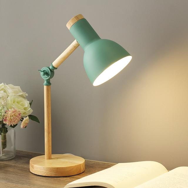 Lampada da tavolo in legno minimalista – Design regolabile e pieghevole per un'illuminazione d'atmosfera