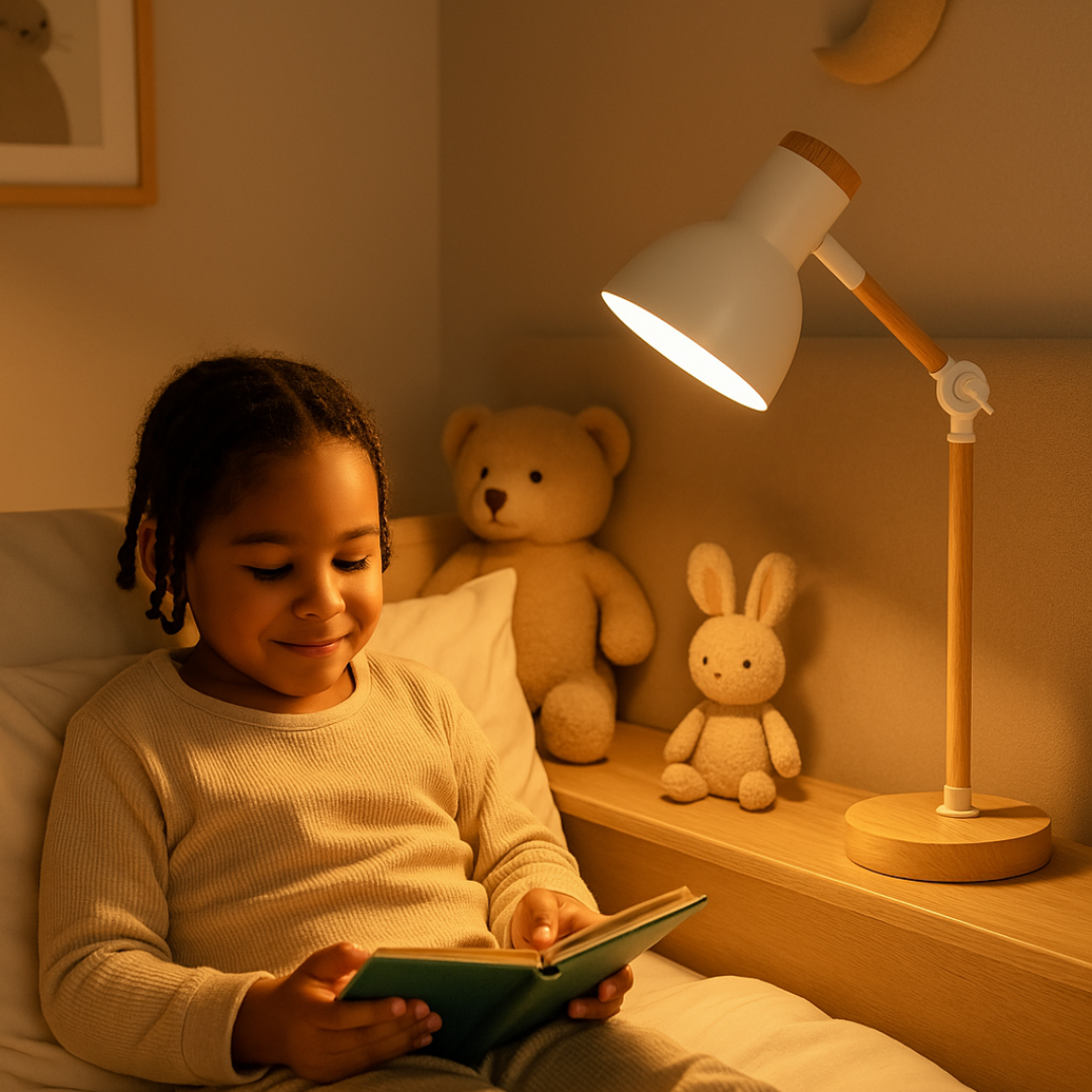 Minimalistische Houten Tafellamp – Verstelbaar en Inklapbaar Design voor Sfeervolle Verlichting