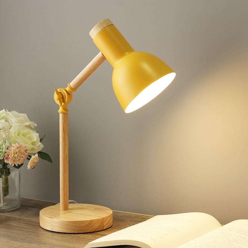 Minimalistische Houten Tafellamp – Verstelbaar en Inklapbaar Design voor Sfeervolle Verlichting
