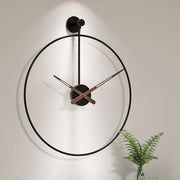 Orologio da parete nero minimalista in ferro con meccanismo a lancetta silenziosa - diametro 40 cm per interni moderni