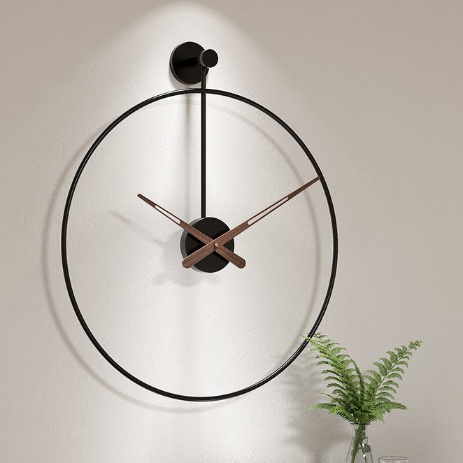 Orologio da parete nero minimalista in ferro con meccanismo a lancetta silenziosa - diametro 40 cm per interni moderni