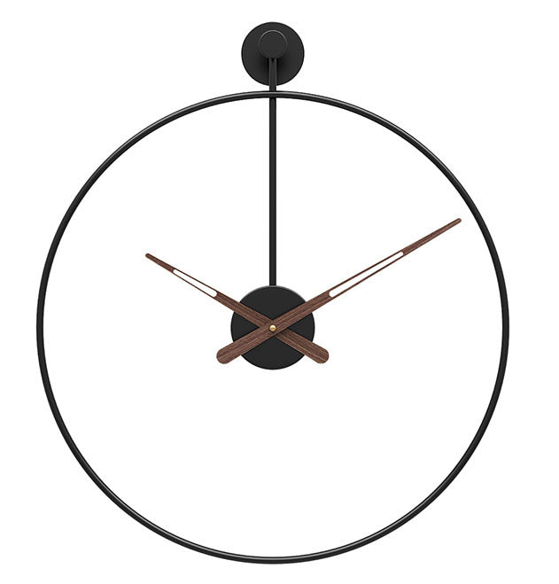 Orologio da parete nero minimalista in ferro con meccanismo a lancetta silenziosa - diametro 40 cm per interni moderni