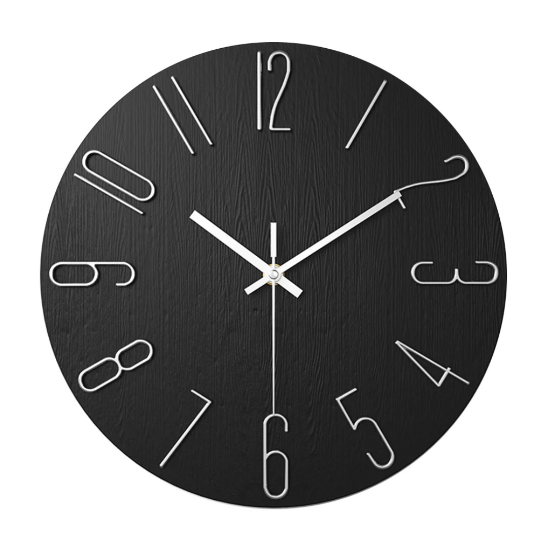 Orologio da parete moderno in plastica con design minimalista per il soggiorno – 30 cm di diametro