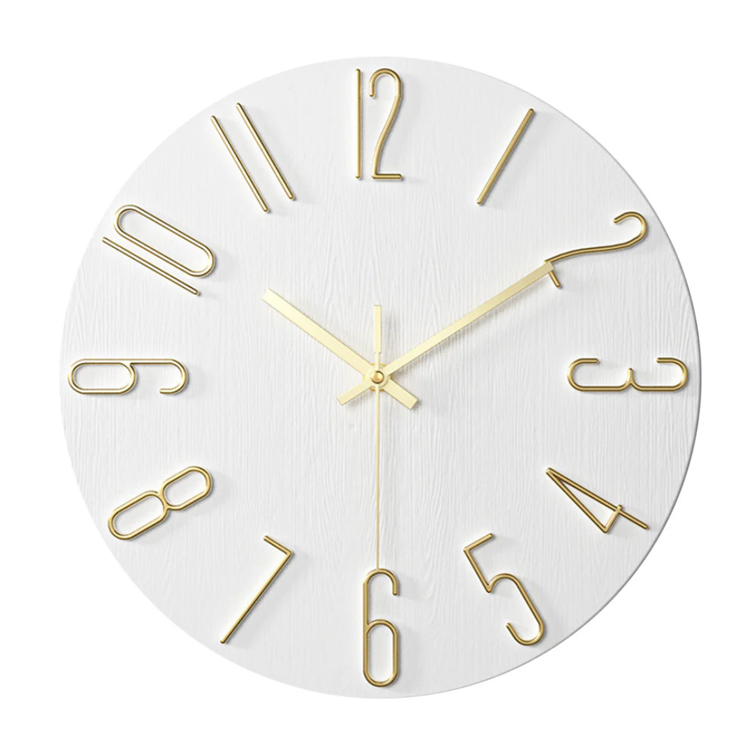 Orologio da parete moderno in plastica con design minimalista per il soggiorno – 30 cm di diametro