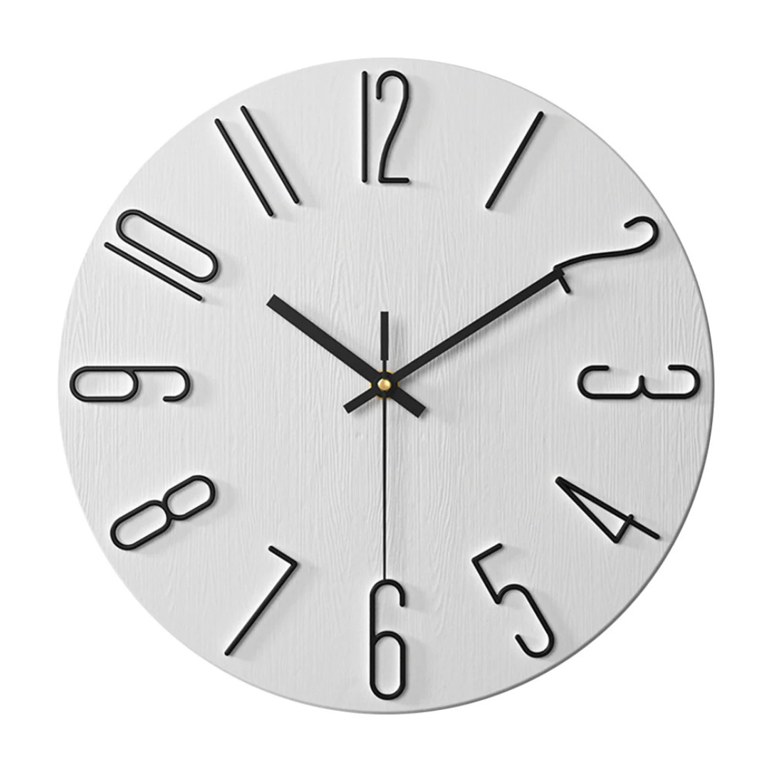 Orologio da parete moderno in plastica con design minimalista per il soggiorno – 30 cm di diametro