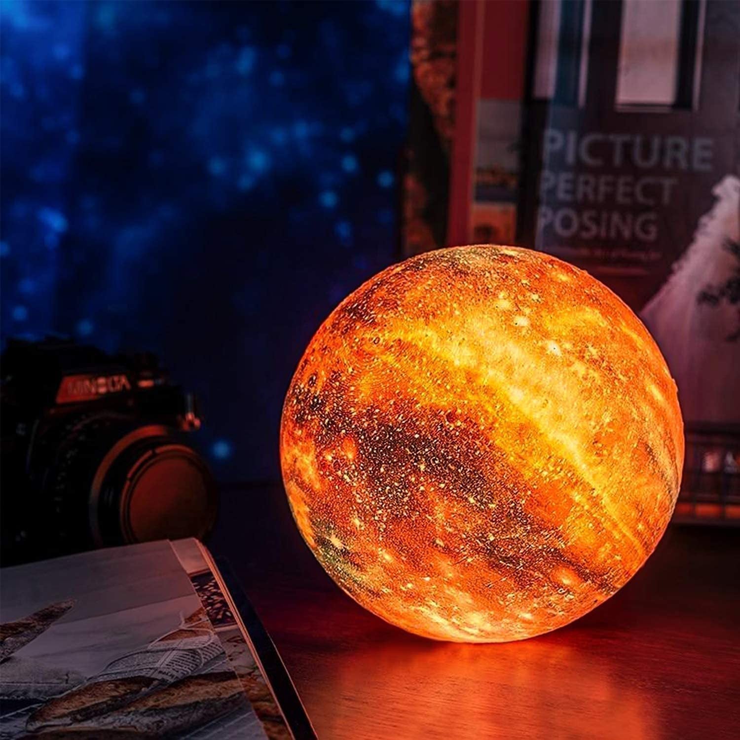 Lampada da notte con design a stelle e controllo touch – Lampada da notte LED ricaricabile per camera da letto e cameretta bambini